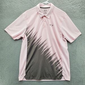 Oakley Hydrolix Polo Shirt Mens Size Large Pink Gray Golf Casual Regular Fit
